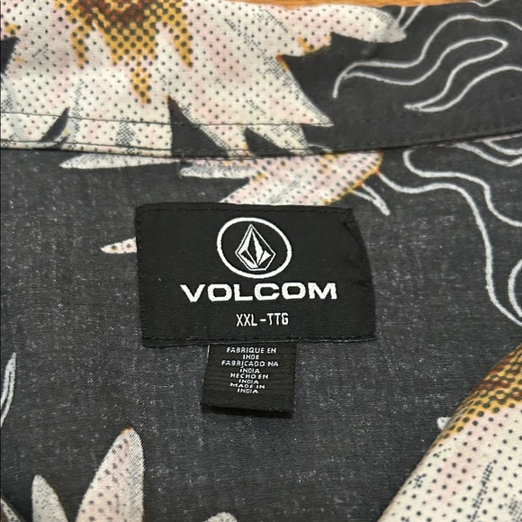 Volcom Shaken Not Stirred Shirt Men’s XXL Gray Short Sleeved Floral Resort Wear - Picture 2 of 8